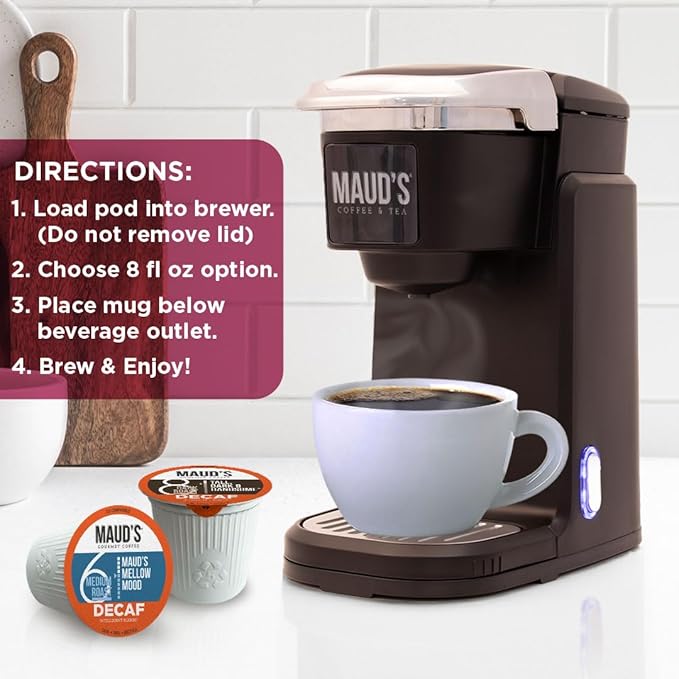 Maud's Decaf Coffee Pods Variety Pack 80 ct 9 Assorted Roasts &amp Flavors Decaffeinated Medium Roast Coffee in Single Serve Pods - 100% Arabica Coffee Compatible with Keurig K Cups Maker