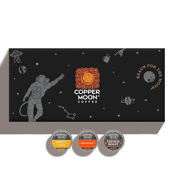Copper Moon Single Serve Coffee Pods For Keurig K-Cup Brewers Flavored Variety Pack (Breakfast Donut Cafe French Roast) 60 Count