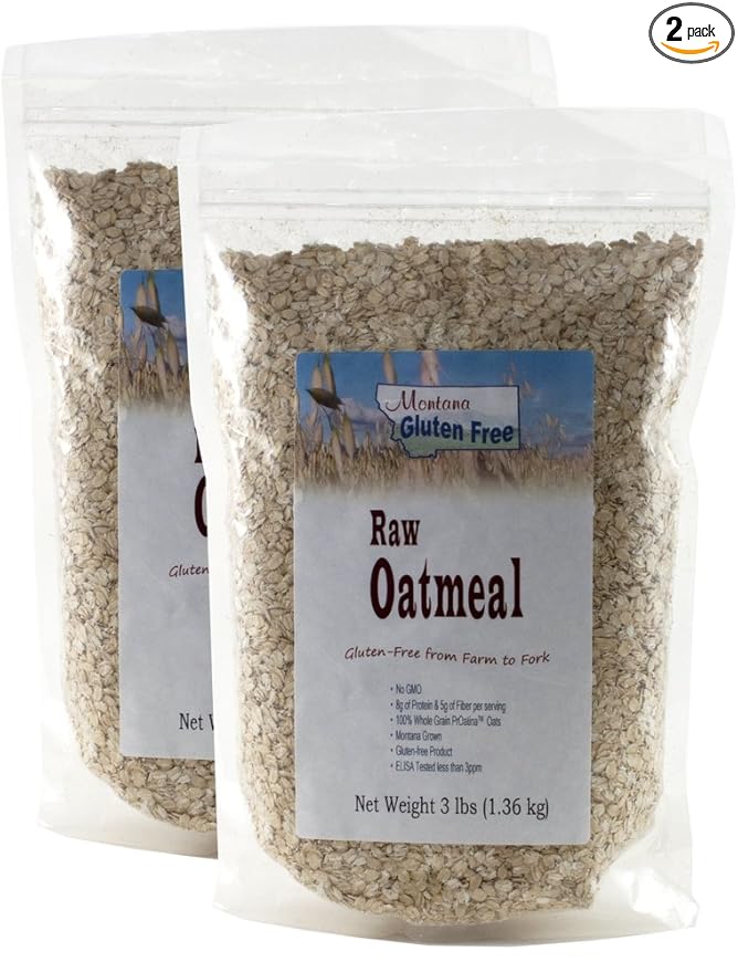 Gluten Free Raw Oatmeal - 2 Pack of 3 Pound Bags
