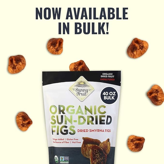 Organic Turkish Dried Figs 2.5 Pound Pack of 2 | Healthy Sweet Snack | ORGANIC NON-GMO VEGAN HALAL KOSHER NO PRESERVATIVES NO SUGAR ADDED
