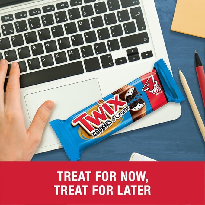TWIX Cookies &amp Creme Chocolate Cookie Bar Candy 4 To Go Size 2.87-Ounce (Pack of 20)