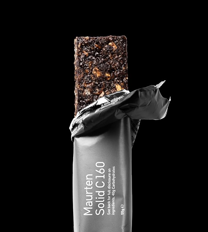 Maurten Solid C 160 Cocoa Energy Bar - 12-Pack on oat and rice base - Power Bar with 40 g carbohydrates for endurance sports like cycling and marathon - Low-fiber vegan &amp gluten-free
