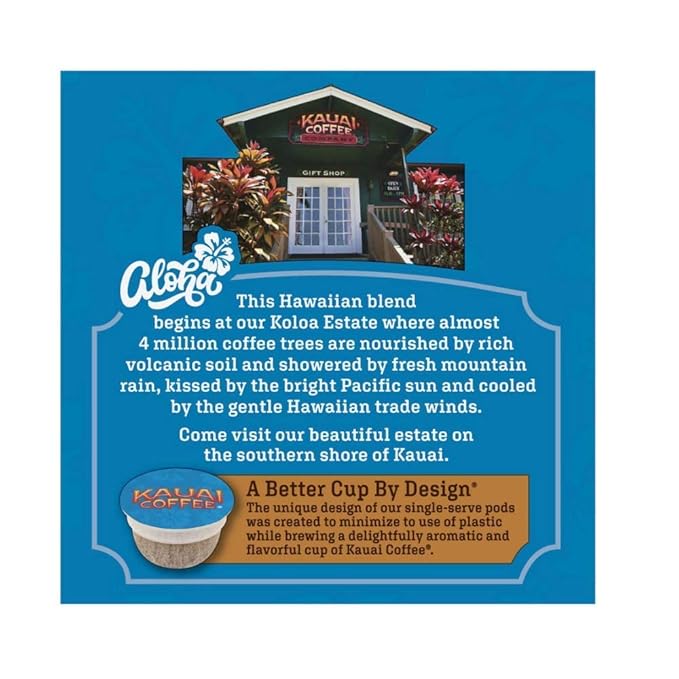 Kauai Coffee | Coconut Caramel Crunch Flavor | Arabica Coffee | 12 PODS