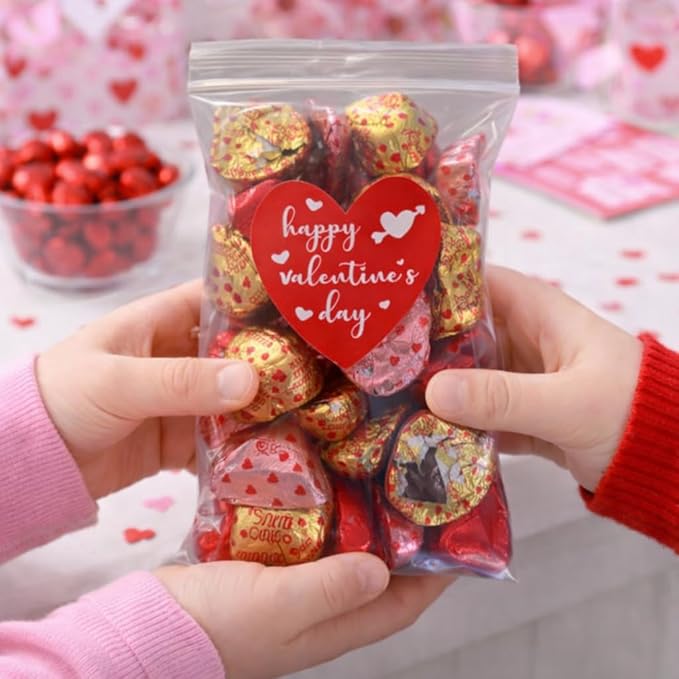 30 Count Valentine Milk Chocolate Hearts &amp Lips | Foil Wrapped Party Candy