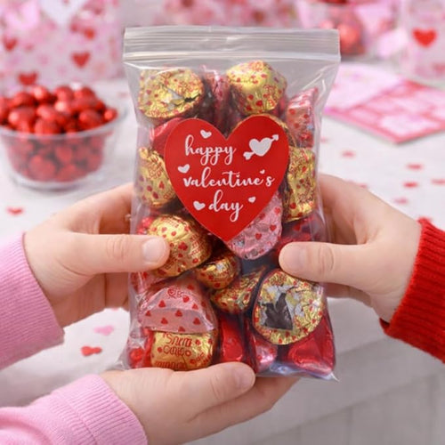 30 Count Valentine Milk Chocolate Hearts &amp Lips | Foil Wrapped Party Candy