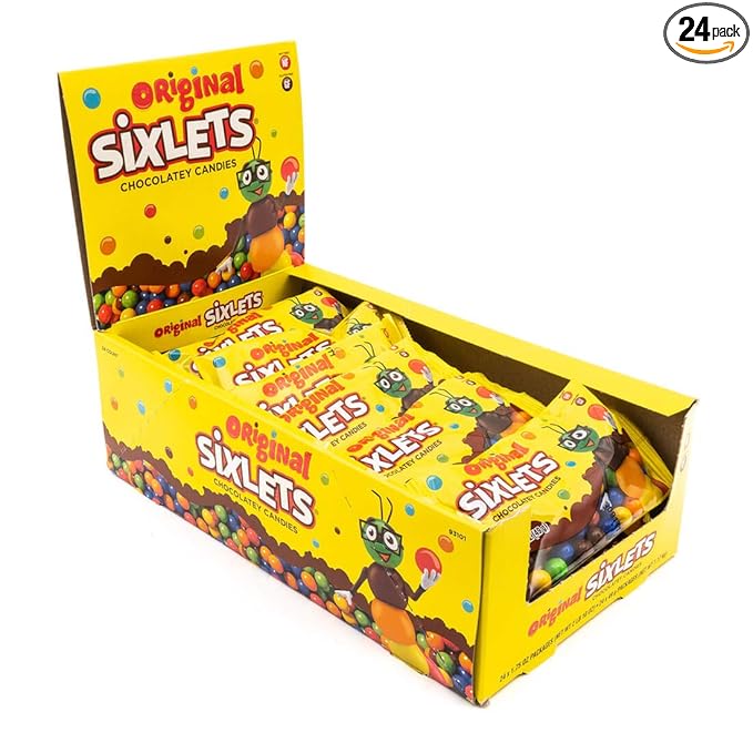 Original Sixlets Chocolate Candy Box - 1.75 Ounces - Pack of 24