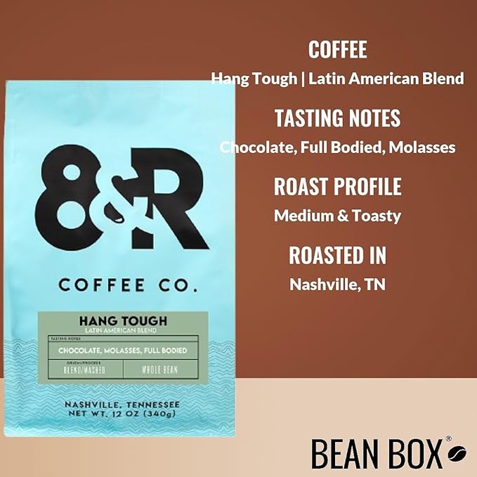 Hang Tough Latin American Blend - Roasted by 8th &amp Roast Coffee Co. - Whole Bean Coffee - 12 Ounce Bag