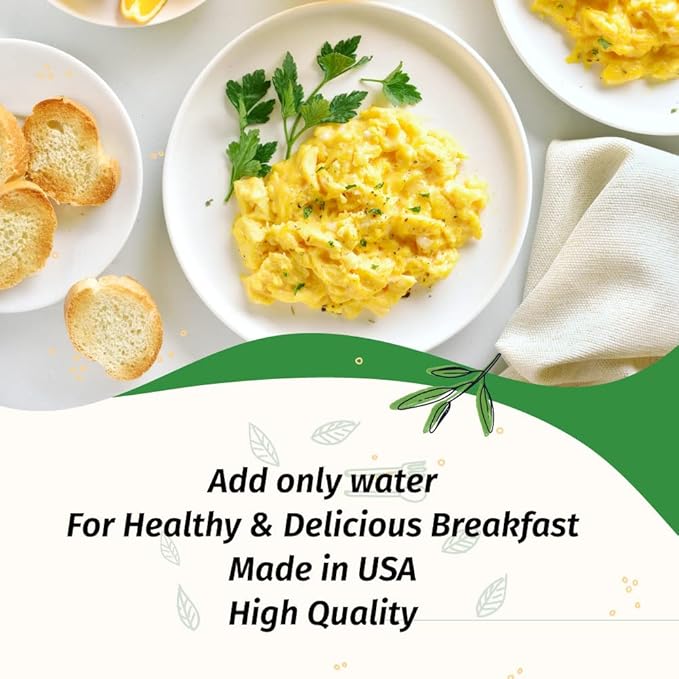 Eggylicious - PACK of 4 - Egg Scramble Mix – Made w/Hormones Free Whole Eggs/Protein Packed –Easy &amp Delicious Breakfast - For Outdoors/Camping/Backpacking – Preservatives Free-Easy Storing 1 lb Ja