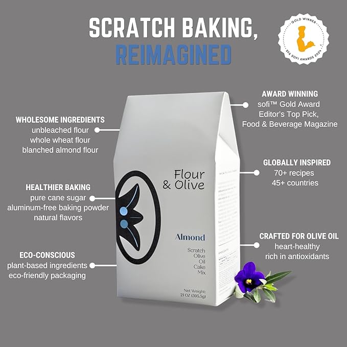 Flour &amp Olive Award-Winning Tasting Duo (2-Pack) | Gourmet Cake Mix Gift Set | Under $30