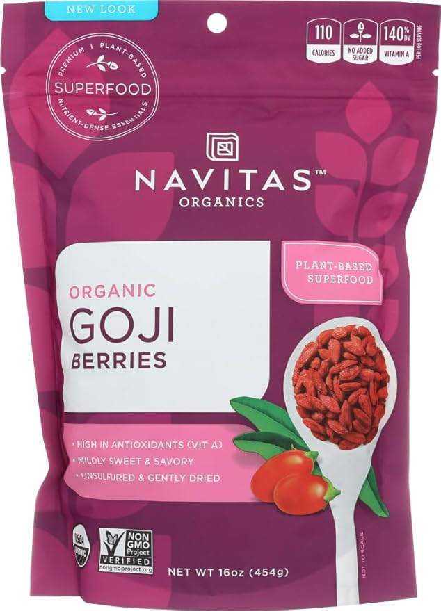 Navitas Naturals Organic Goji Berries 1 Pound Pouches (Pack of 2)