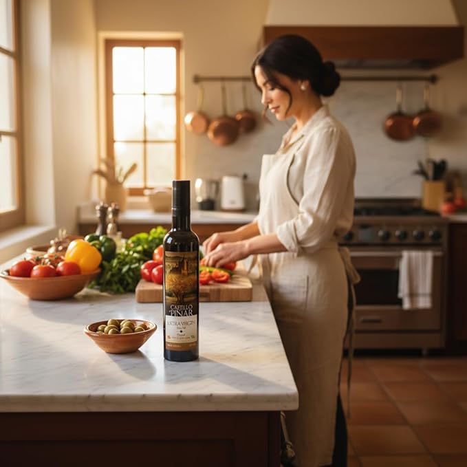 Castillo de Pinar First Cold Pressed Extra Virgin Olive Oil Picual Single-Variety 500ml Less Than 02% Acidity Gluten Free Non GMO