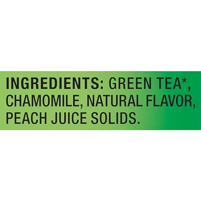 Lipton Peach Green Tea Bags Flavored Unsweetened Teabags for Hot Tea or Peach Iced Tea with Caffeine and Flavonoids 120 Total Tea Bags (20ct - Pack of 6)