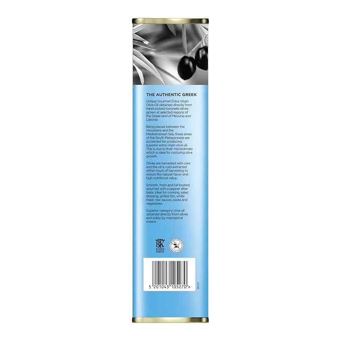 ILIADA Greek Extra Virgin Olive Oil 3L | 100% Greek | Monovarietal Koroneiki | Cold-Pressed | High Polyphenol Content | Chef’s Choice