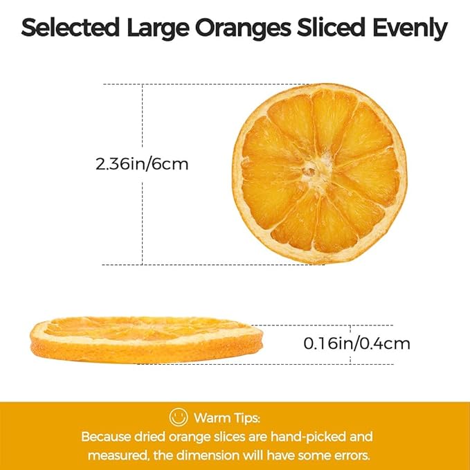 JTEDZI Dried Orange Slices 1.1lb/500g Dehydrated Orange Slices Dried Oranges for Cocktails Crafts and Potpourri