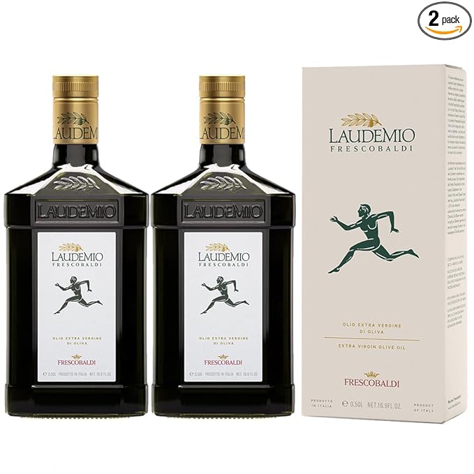 FRESCOBALDI Laudemio Extra Virgin Olive Oil 16.9 FL Oz 500ml Premium Award Winning Product of Tuscany Italy Fruity &amp Peppery Flavor Smooth &amp Robust Low Acidity Rich in Polyphenols (Pac