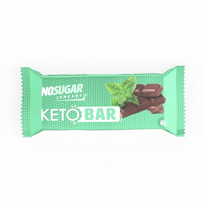 No Sugar Keto Bar Snack - Low Carb No Sugar Keto Snack Food with Keto Friendly Macros (12 x 1.41oz Bars Chocolate Mint)