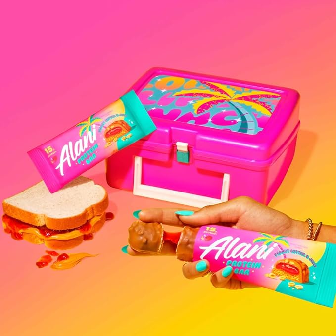 Alani Nu Protein Bars PEANUT BUTTER &amp JELLY | High Protein Gluten-Free Bars | 16g Protein | Low-Sugar (11G) Low-Carb Healthy Snacks | 12 Individually Wrapped Bars