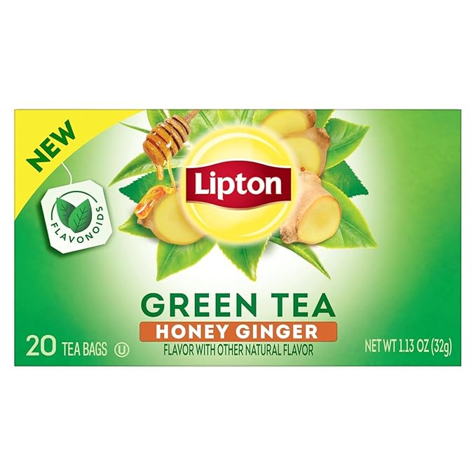 Lipton Green Tea Variety Pack Honey Ginger Lemon &amp Peach 20 CT (3 ea)
