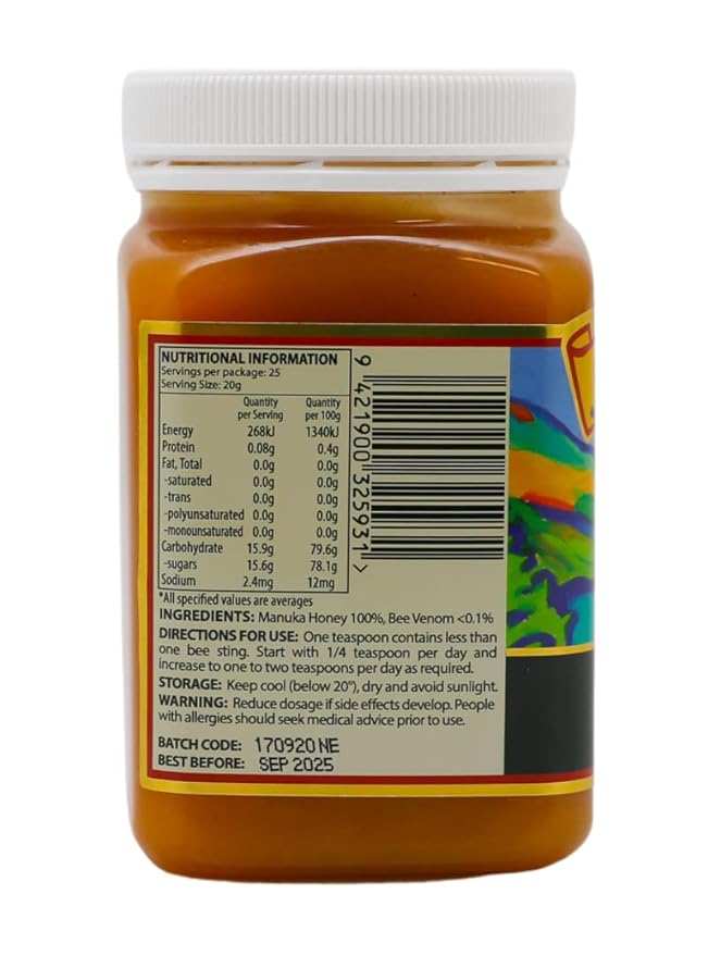 Nectar Ease - Manuka Honey with Bee Venom - by Nelson Honey New Zealand - 500g