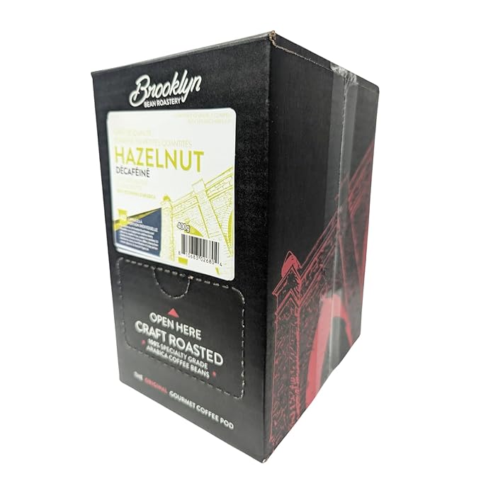 Brooklyn Beans Coffee PodsHazelnut Decaf - Compatible with Keurig K Cup Brewers Including 2.0 MachinesDeliciously Nutty Flavor40 Count (Pack of 2)
