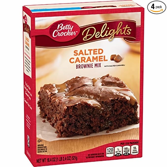 Betty Crocker Salted Caramel Brownie Mix 18.4 oz (Pack of 4)