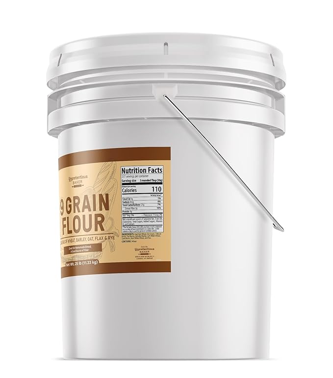 Unpretentious 9 Grain Flour 5 Gallon Bucket (400 Ounce)