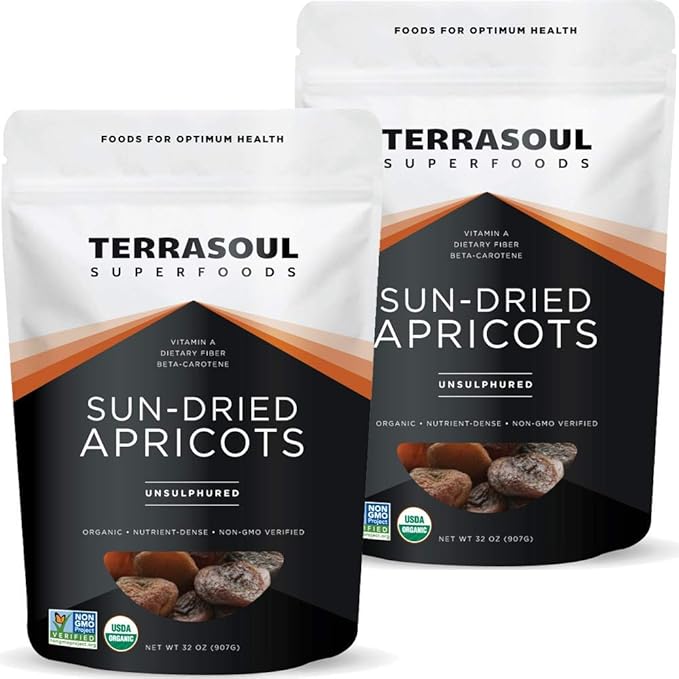 Terrasoul Superfoods Organic Apricots 4 Lbs (2 Pack) - Sun-dried | Unsulphured | Fiber