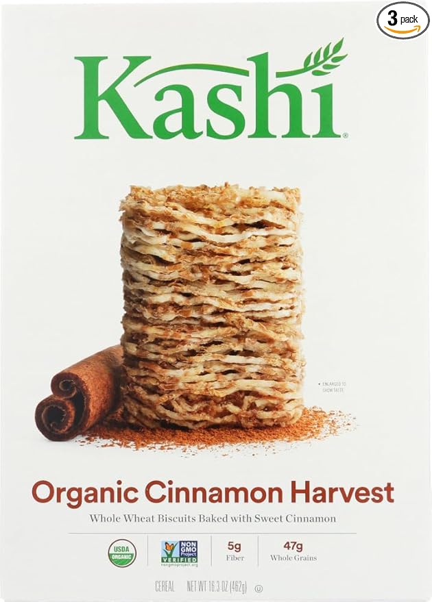 Kashi Cinnamon Harvest Cereal Organic Non GMO 16.3 oz Pack of 3