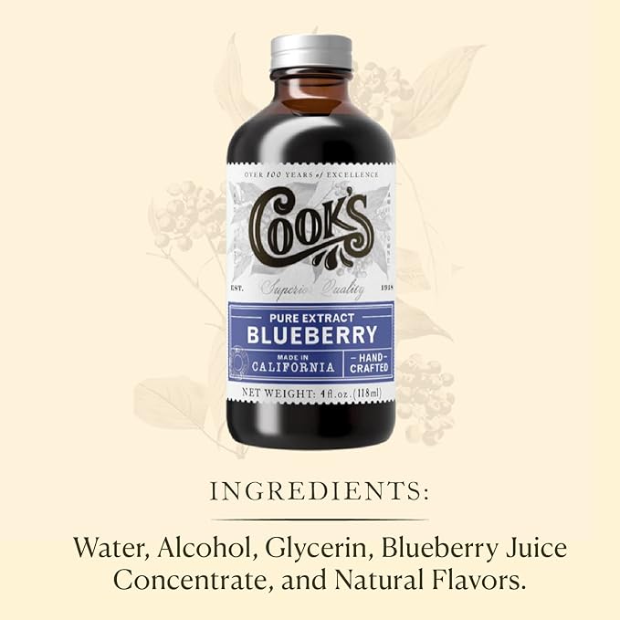 Cook's Blueberry Extract for Baking Pies Jam Jellies Candies Syrup 8 oz