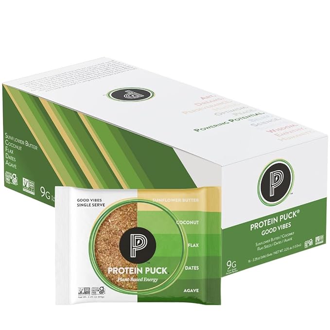 Protein Puck Bar Good Vibes Sunflower Butter 2.25 oz (Pack of 16)