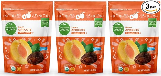 Organic Dried Apricots Unsulfured (Pack Of 3 Bags) 5 oz.