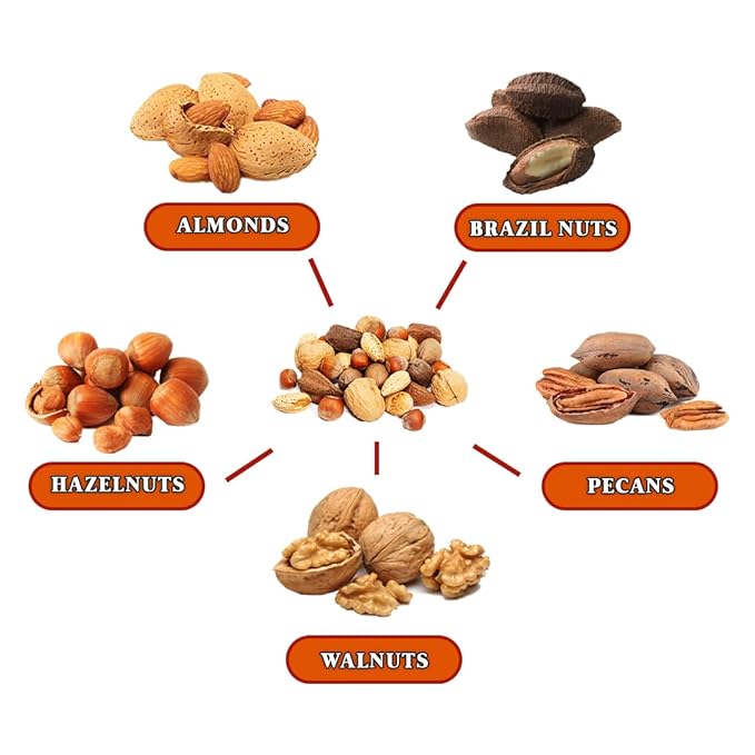 Presto Sales Mixed Nuts in Shell 160 oz | Fancy Brazil Nuts Hazelnuts Walnuts Almonds and Pecan | Raw Fresh High Protein All Natural Nuts Mix | Packed in 10 lbs Box