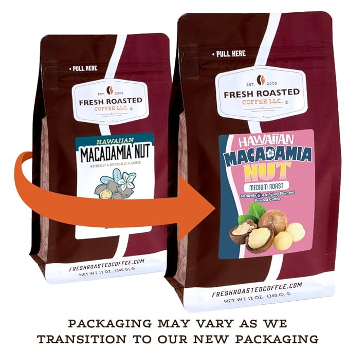 Fresh Roasted Coffee Hawaiian Macadamia Nut Flavored Coffee 5 lb Medium Roast Kosher Ground
