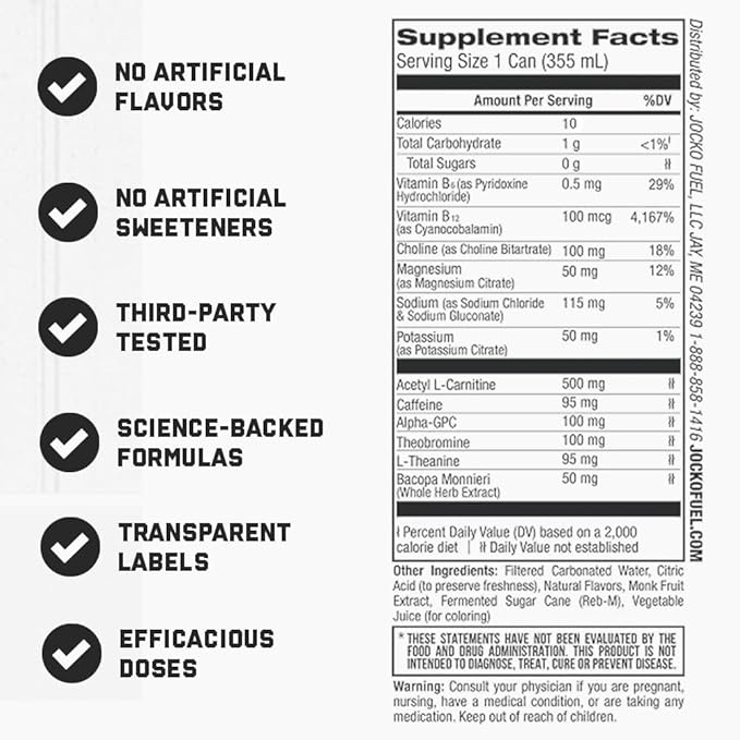 Jocko GO Energy Drink (Afterburner Orange) - Keto Vitamin B12 Vitamin B6 Electrolytes L Theanine Magnesium- Energy Boost Sugar Free Nootropic Monk Fruit Blend - 12 Pack