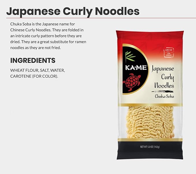 Ka-Me Noodles Japanese Curly (Chuka Soba) 5 Ounce (Pack of 12)