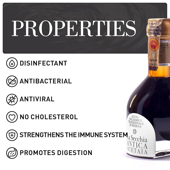 La Secchia - 1959 Traditional Extra Aged 60 Years Old Balsamic Vinegar of Modena DOP 100ml Bottle with a Glass Blown Spout Top and a 64 Page Cookbook Italian Balsamic Vinegar Aged