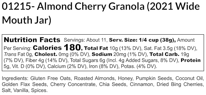 Chukar Cherries Cherry Almond Granola Farm Jar