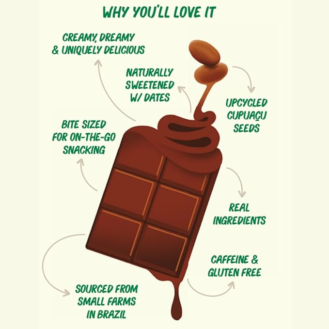 Figa Foods 63% Cupuaçu Bars - Naturally Caffeine-Free Date Sweetened Vegan Gluten Free Only 3 Ingredients Variety Pack - Pure Salty + Fruity