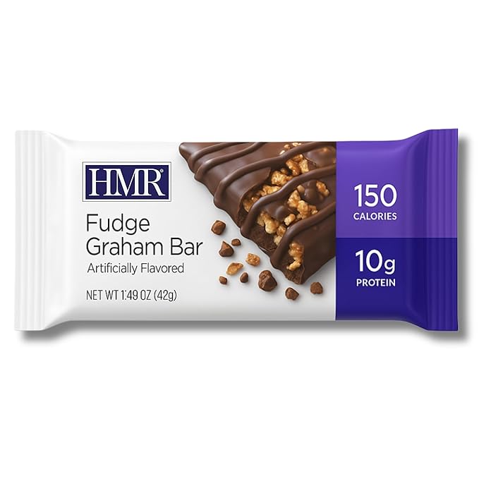 HMR Fudge Graham &amp Double Chocolate Chip Protein Bars | 24 Count Variety Pack | 10g Protein Each | Low-Calorie Nutritious Snack &amp Dessert | Supports Weight Maintenance &amp Healthy Lifestyle