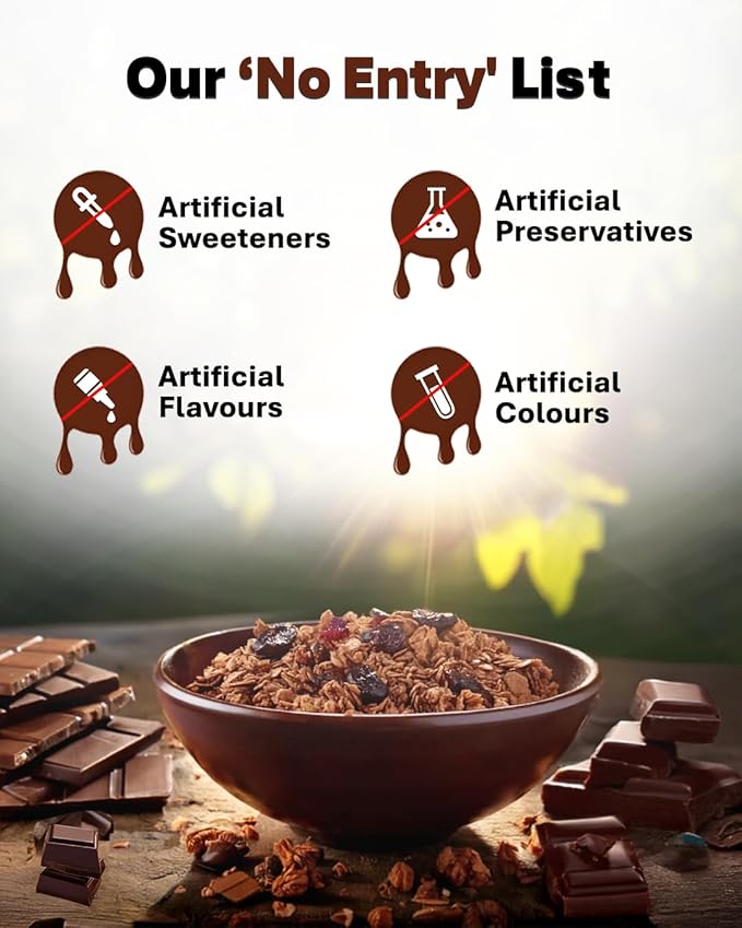 True Elements Chocolate Granola 31.74 Oz - With Dark Chocolate Almonds &amp Cranberries | Granola for Breakfast | Healthy Food | 100% Whole Grain Cereal