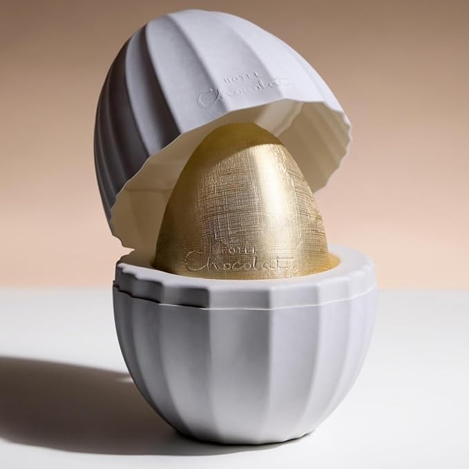 Premium Vegan Chocolate Easter Egg 13.8oz – Extra Thick Gourmet Easter Candy Gift – Luxury Chocolate Egg – Hotel Chocolat
