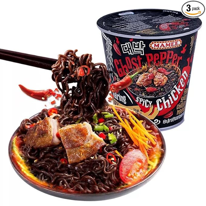 Super spicy Gui Jiao Noodles Ghost Pepper Noodles Hot &amp Spicy Packaging black noodle Dry mixed noodles Instant Quick noodles Spicy Hot Ramen (3 pack)