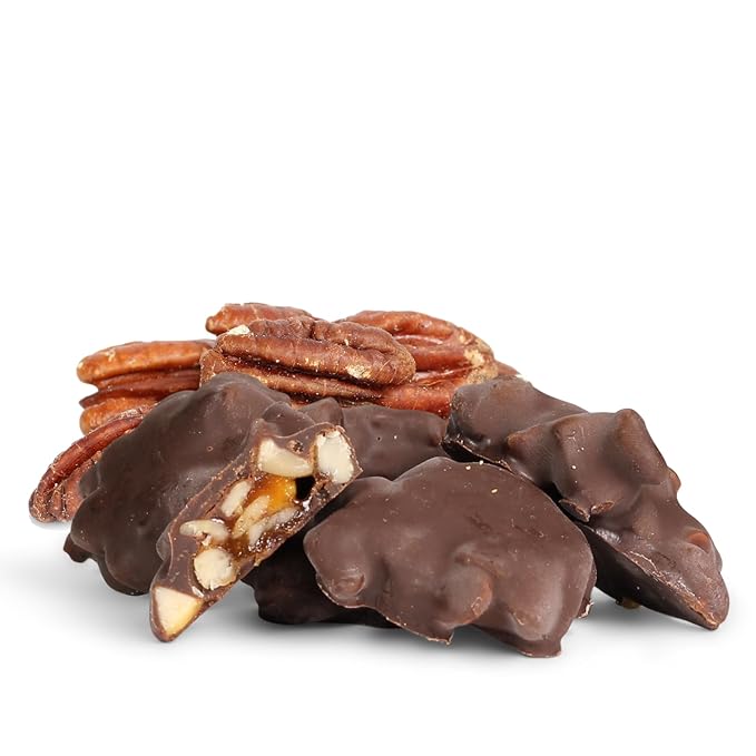 Milk Chocolate Caramel Pecan Nut Clusters Gift Box - by It's Delish | 12 OZ Premium Milk Chocolate Covered Nuts with Carmel Cluster | Christmas Gifts Box of Chocolates Candy Nut Turtles with Pecans –