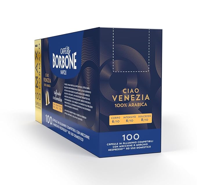 Caffè Borbone Ciao Venezia Aluminum Capsules Compatible with Nespresso Original Machines Medium Roast 100 Count