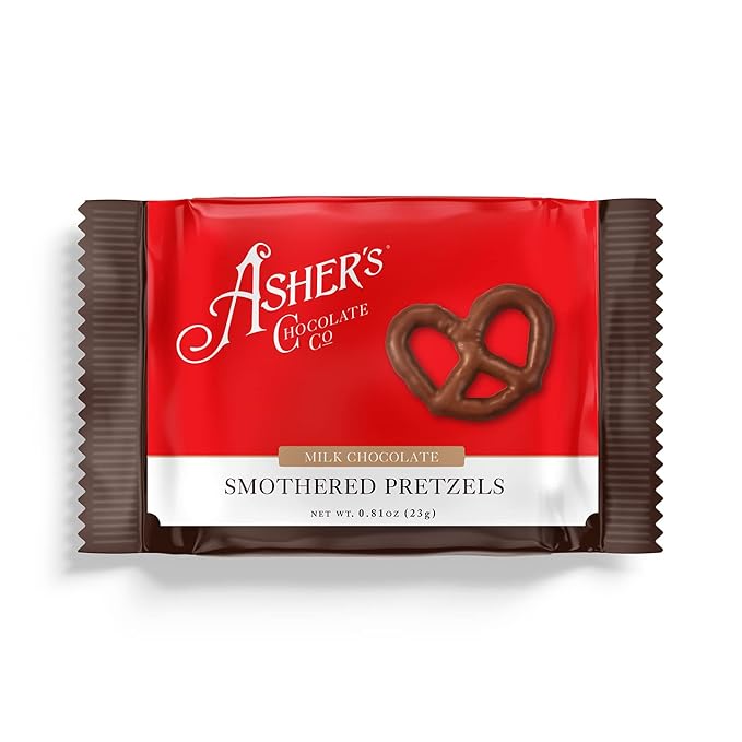 Asher's Chocolates Chocolate Covered Pretzels Gourmet Sweet and Salty Candy Small Batches of Kosher Chocolate Family Owned Since 1892 (18 count Milk Chocolate)