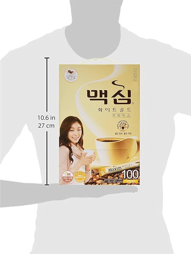Maxim White Gold Instant Coffee Mix 1 Box 100 Sticks