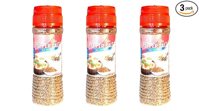 3 Packs - Black Pepper Salt - Muoi Tieu Den - 3.5 Oz