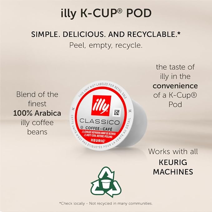 illy Coffee K Cup Pods for Keurig Machines Intenso Dark Roast 100% Arabica Premium Italian Coffee 32 Count 1 Pack