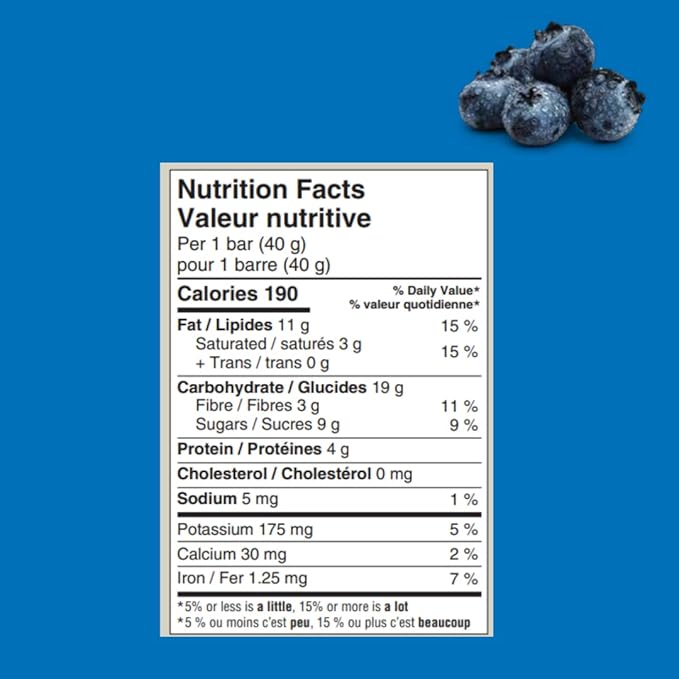 Taste of Nature Organic Blueberry Snack Bar - Healthy Gluten Free Non GMO Vegan Snack Bars with Mixed Nuts Fruits and Seeds - 16-Count Snack Pack