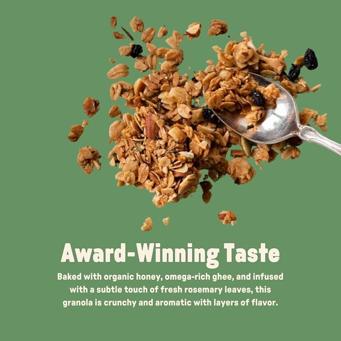 Jamie's Farm Rosemary with Currants Granola Gluten-Free Organic Oats Baked with Ghee (3-pack)